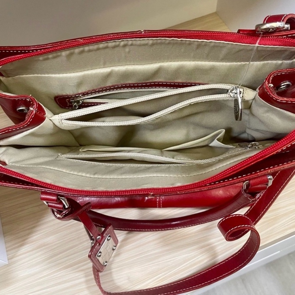 Valentina Italy Red Leather Satchel - Picture 6 of 8
